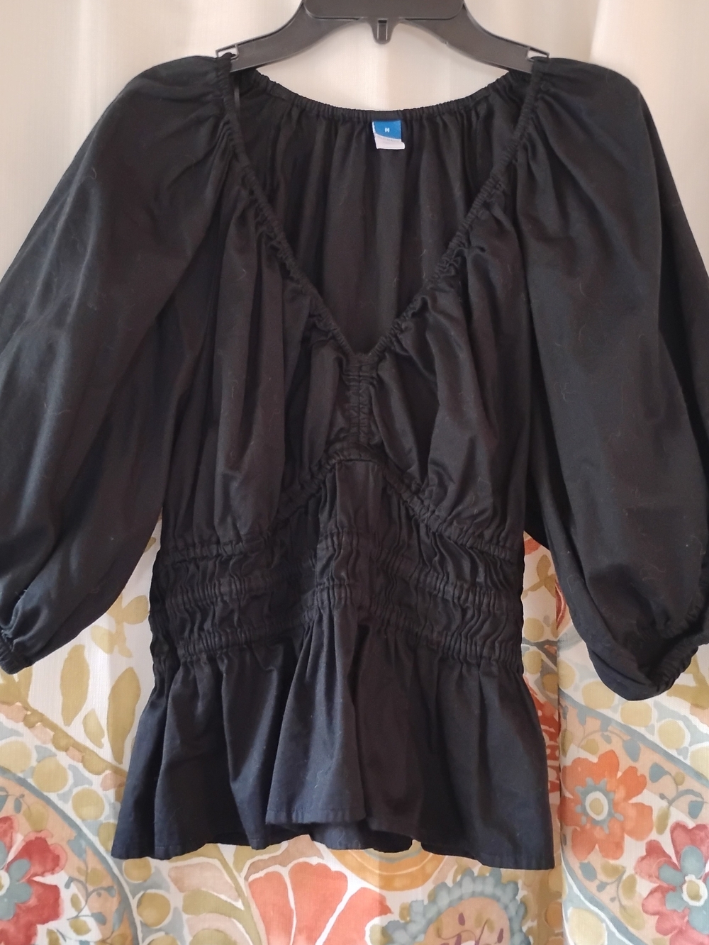 Black Peasant-Style Blouse - Old Navy